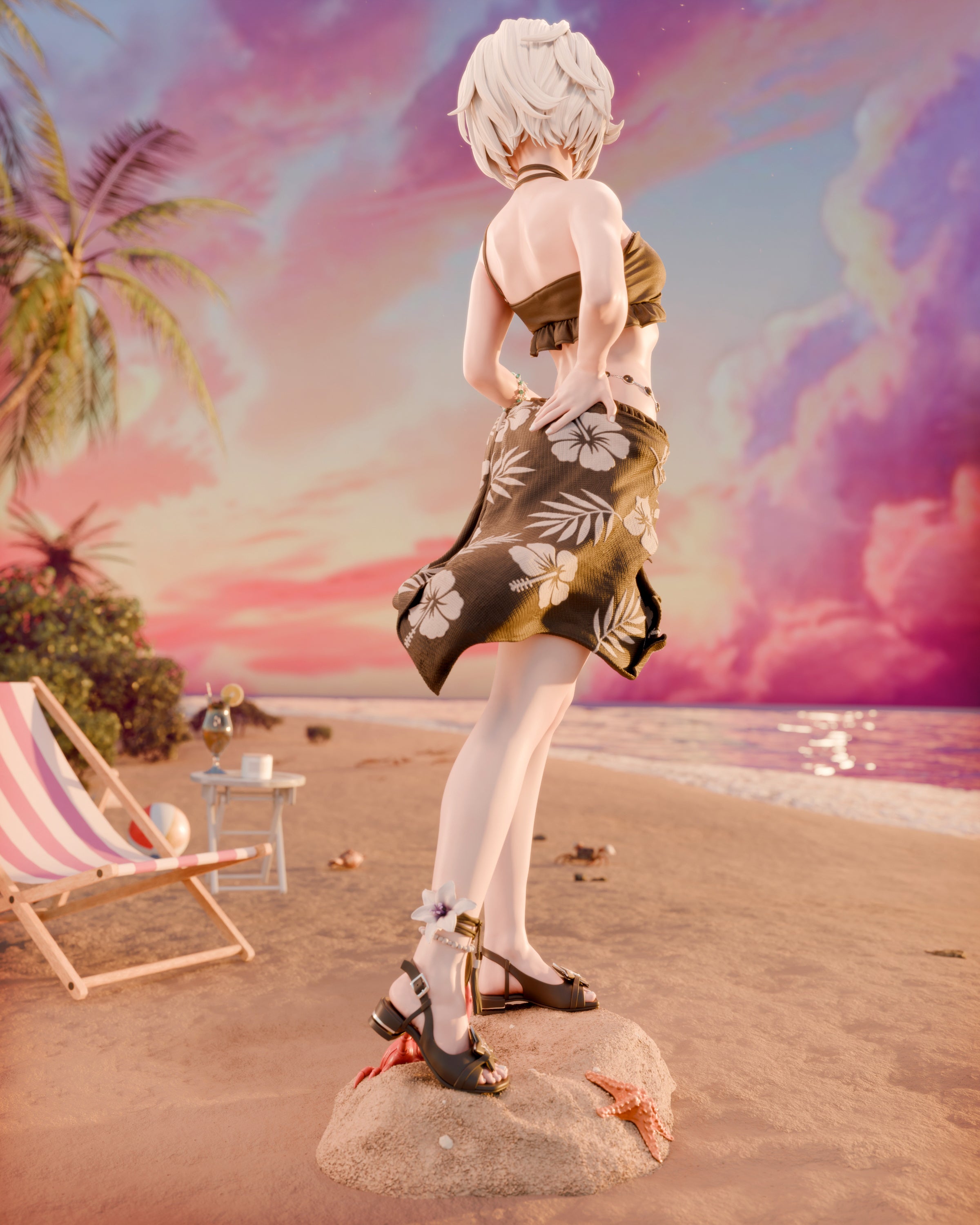 Tropical Siren Pinup | 1/6 Unpainted Resin Kit Model