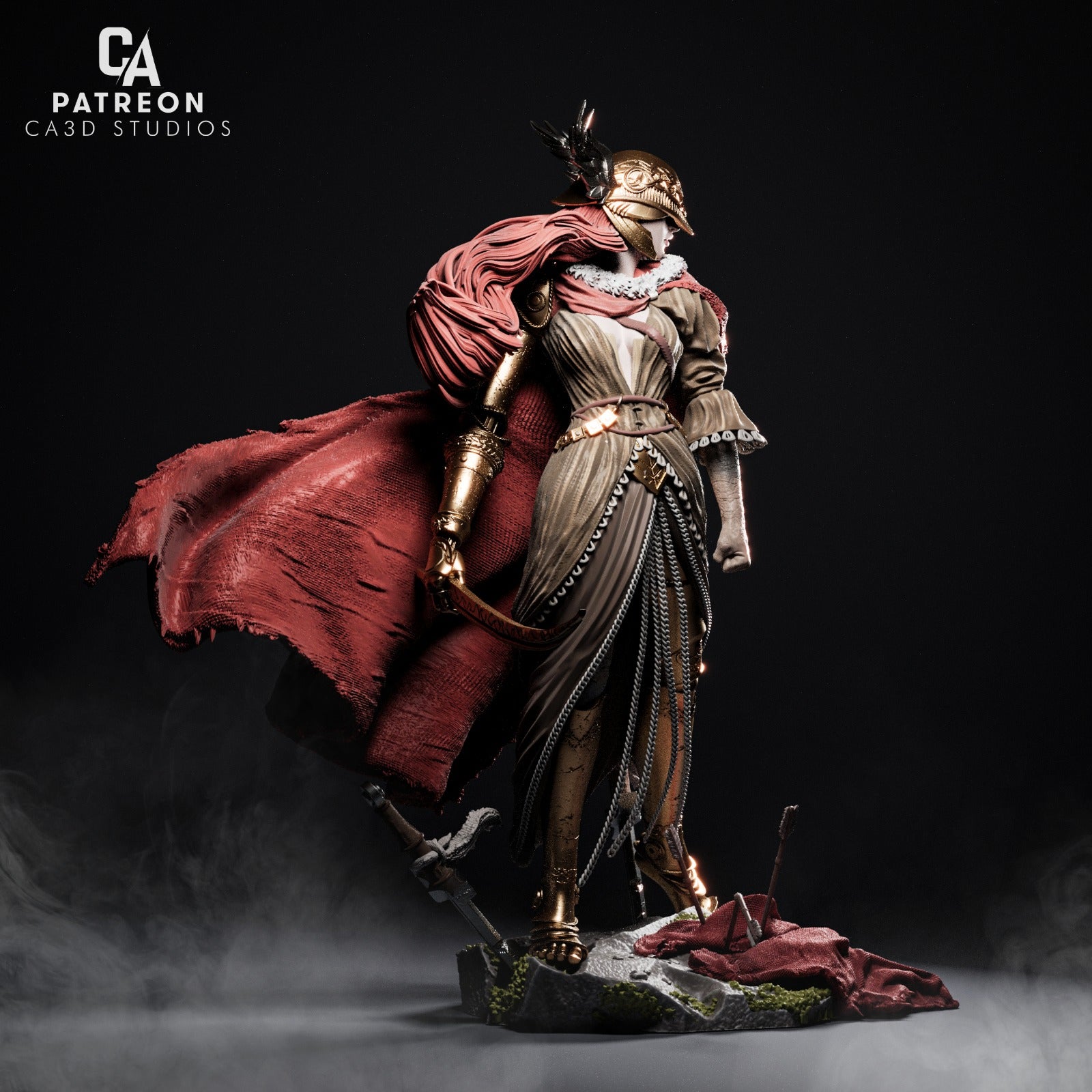 Crimson Valkyrie Warrior | 1/6 &amp; 1/9 &amp; 1/12 Unpainted Resin Kit