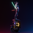 Neon Rift Blade Warden | 1/6 Unpainted Resin Kit Model