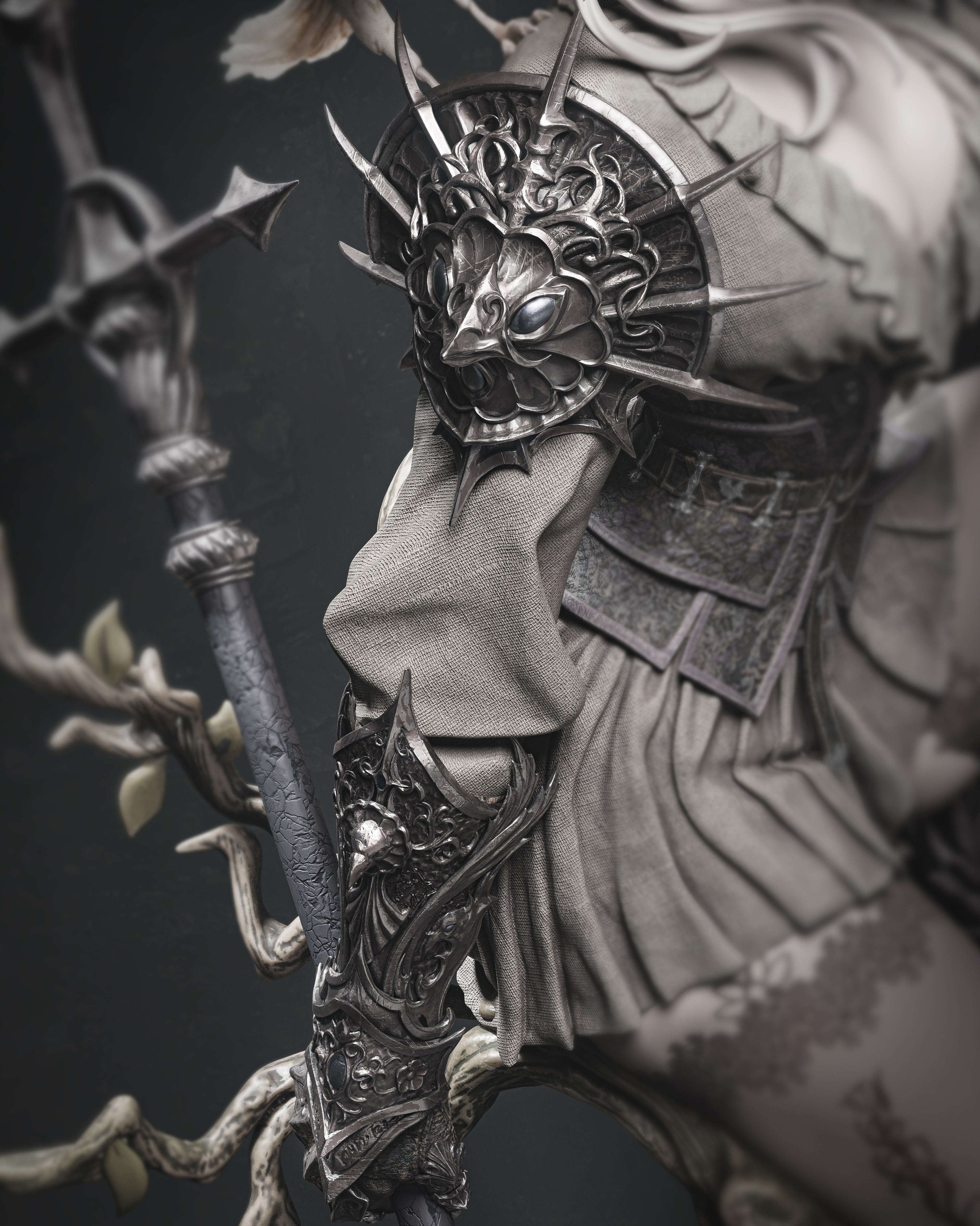 Thorned Raven Warden | 1/6 Unpainted Resin Kit Model