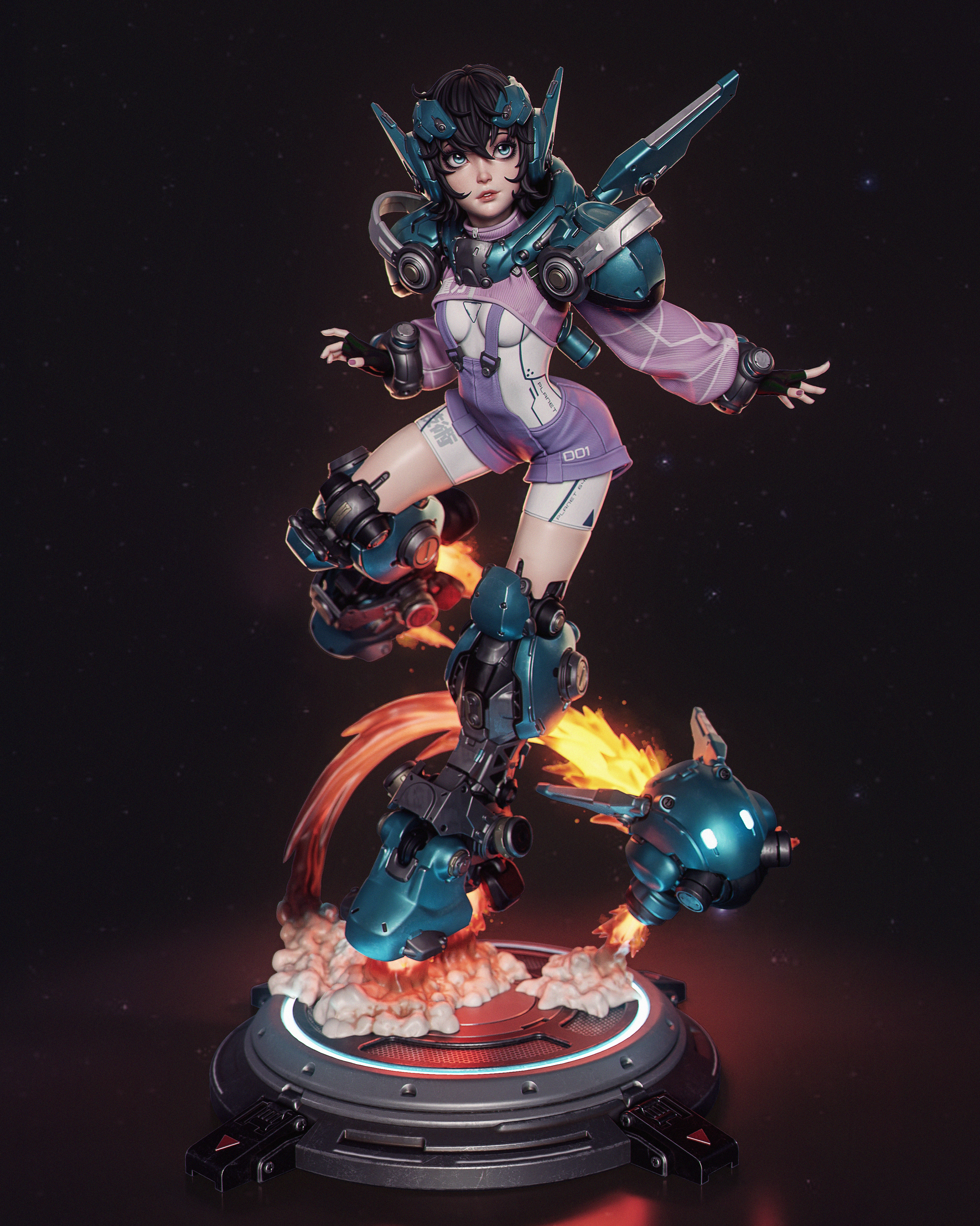 Stellar Flame Ace | 1/6 Unpainted Resin Kit Model