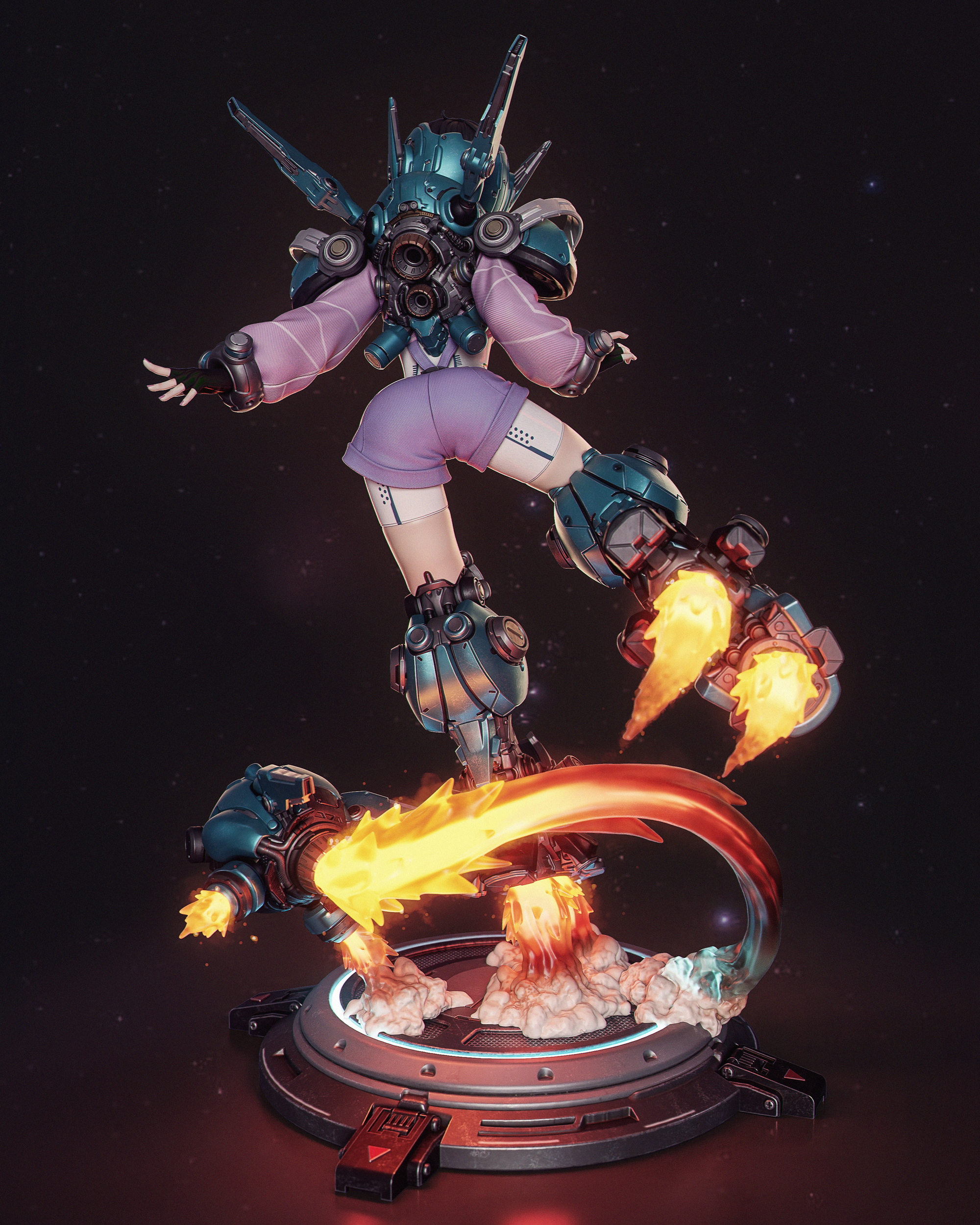 Stellar Flame Ace | 1/6 Unpainted Resin Kit Model