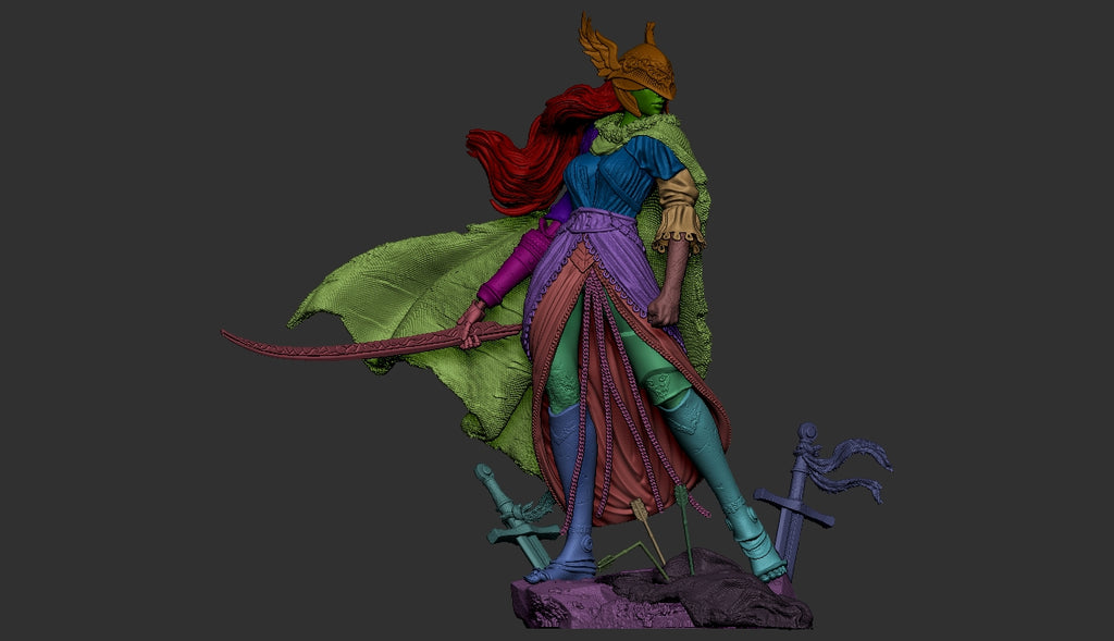 Crimson Valkyrie Warrior | 1/6 &amp; 1/9 &amp; 1/12 Unpainted Resin Kit