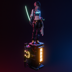 Neon Rift Blade Warden | 1/6 Unpainted Resin Kit Model