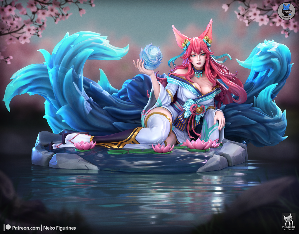Celestial Fox Enchantress | 1/7 Unpainted Resin Kit Model