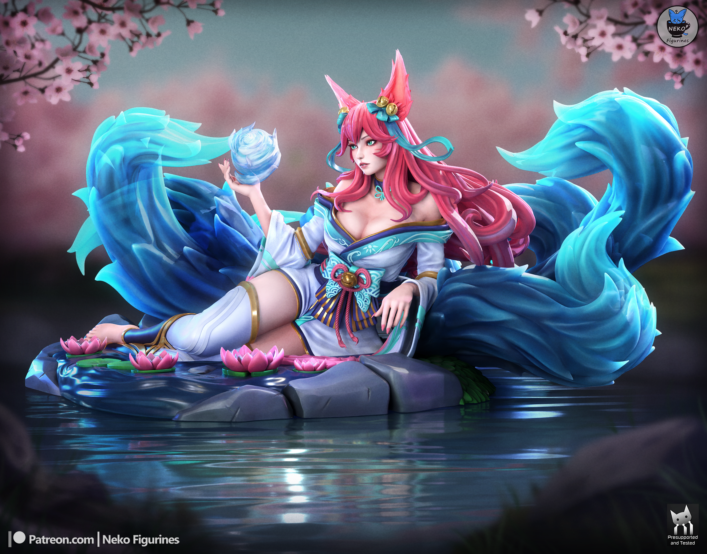 Celestial Fox Enchantress | 1/7 Unpainted Resin Kit Model