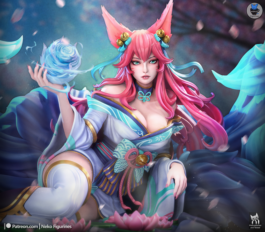Celestial Fox Enchantress | 1/7 Unpainted Resin Kit Model