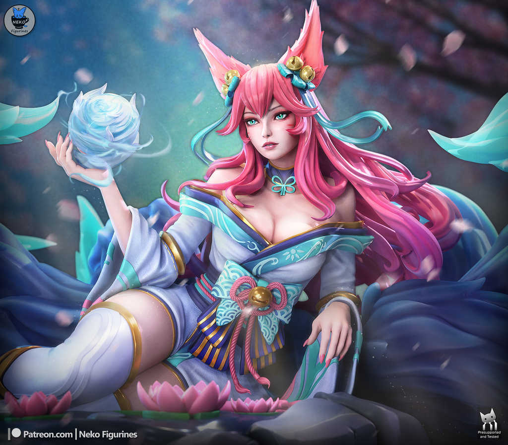Celestial Fox Enchantress | 1/7 Unpainted Resin Kit Model