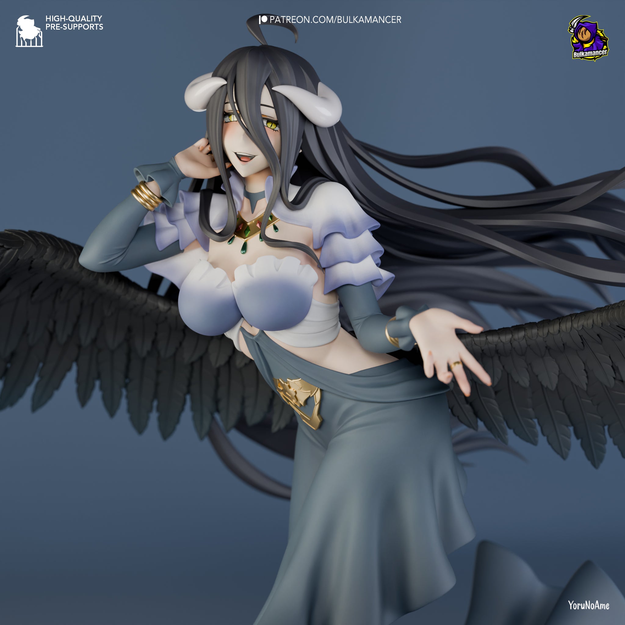 Obsidian Winged Enchantress | 1/8 Unpainted Resin Kit Model