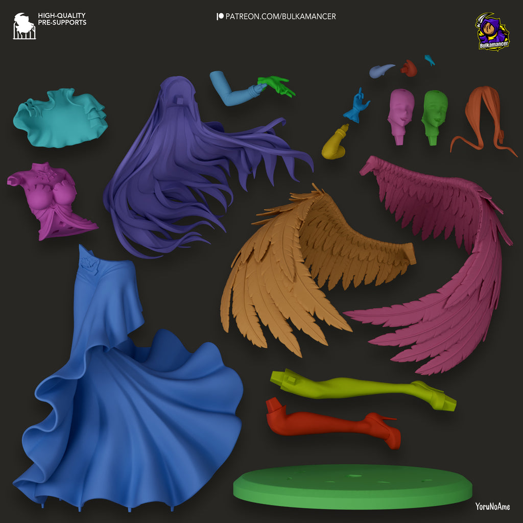 Obsidian Winged Enchantress | 1/8 Unpainted Resin Kit Model