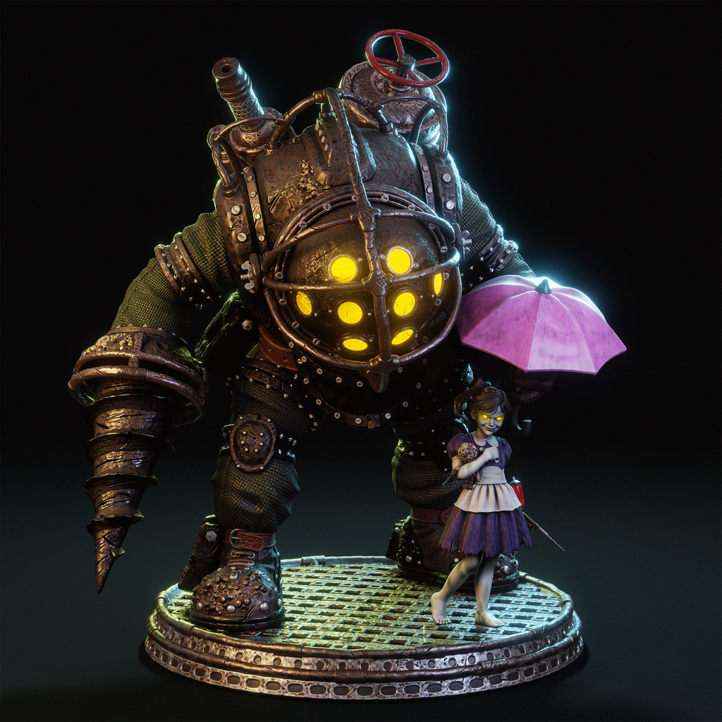 Abyssal Guardian and Little Lantern Bearer | 1/6 Unpainted/Painted Resin Figure