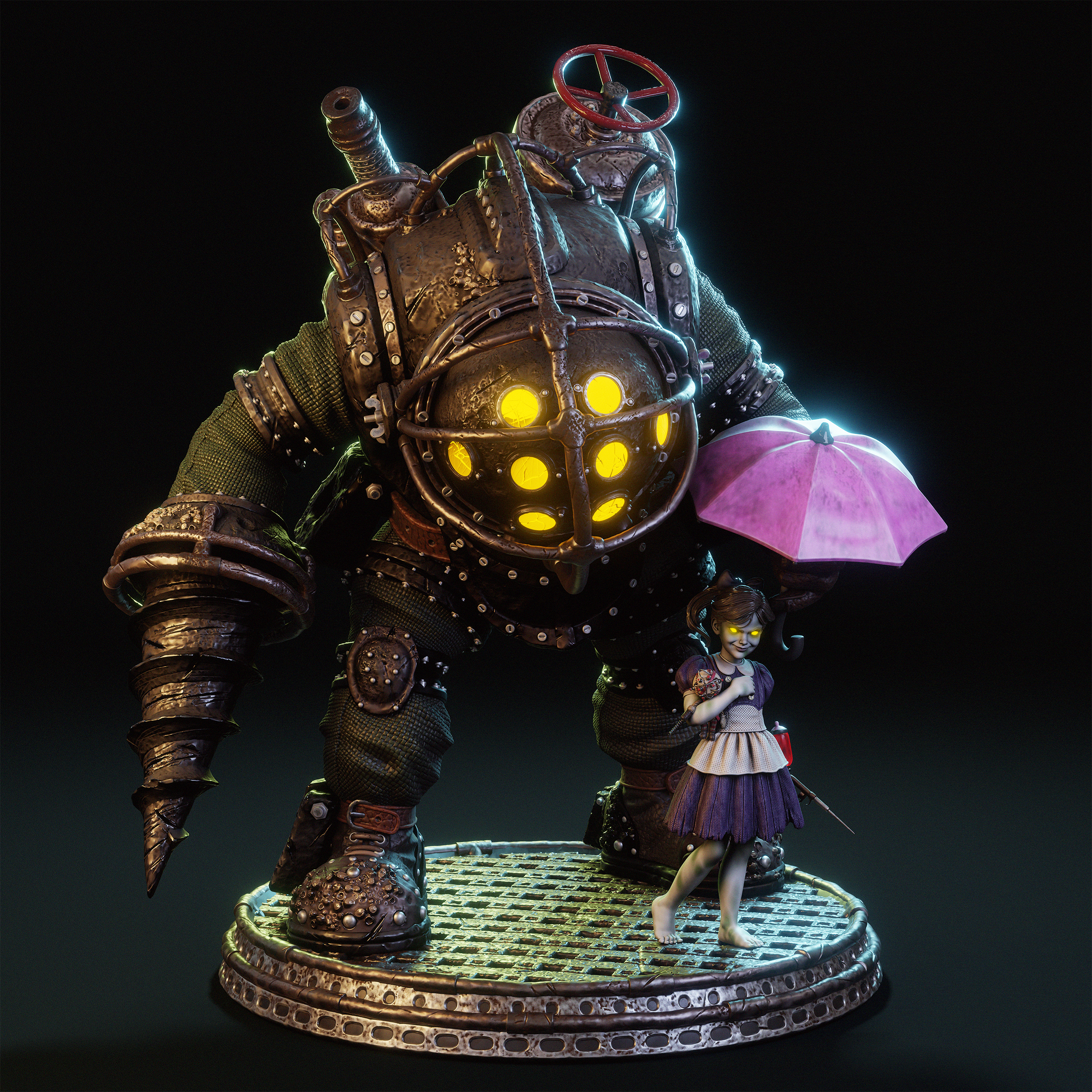 Abyssal Guardian and Little Lantern Bearer | 1/6 Unpainted Resin Kit Model