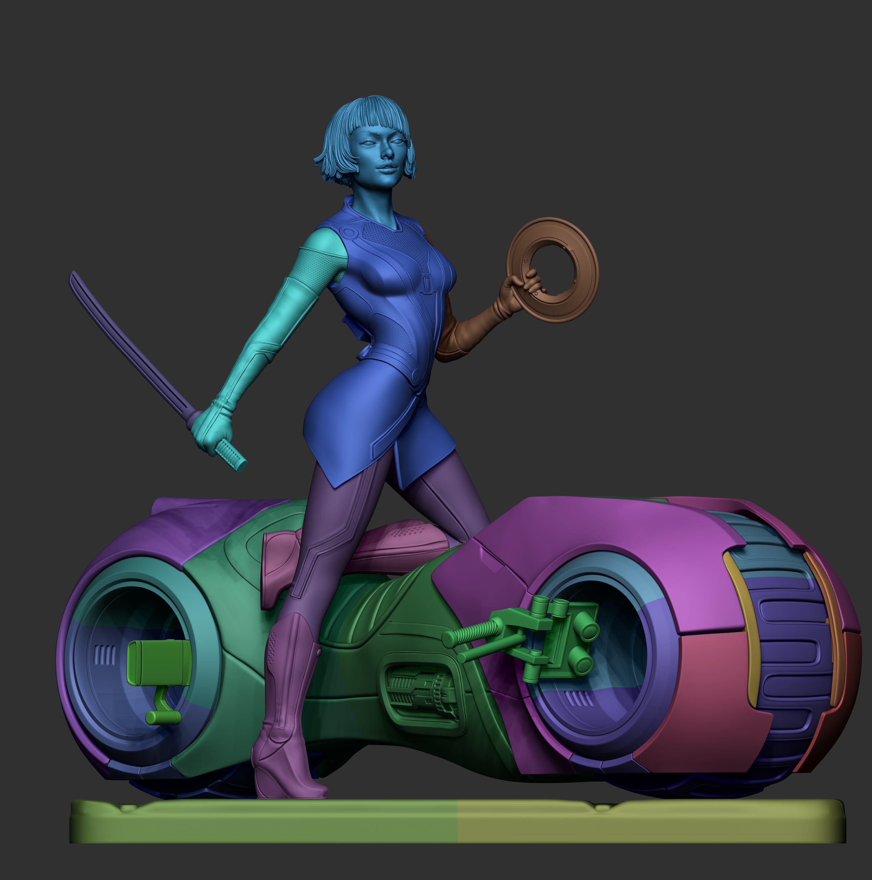 Neon Rift Blade Rider | 1/6 Unpainted Resin Kit Model