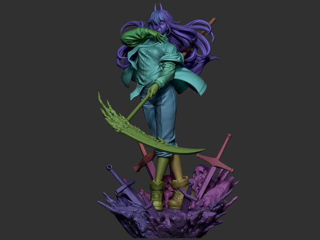 Crimson Horned Scythe Harvester | 1/6 Unpainted Resin Kit Model