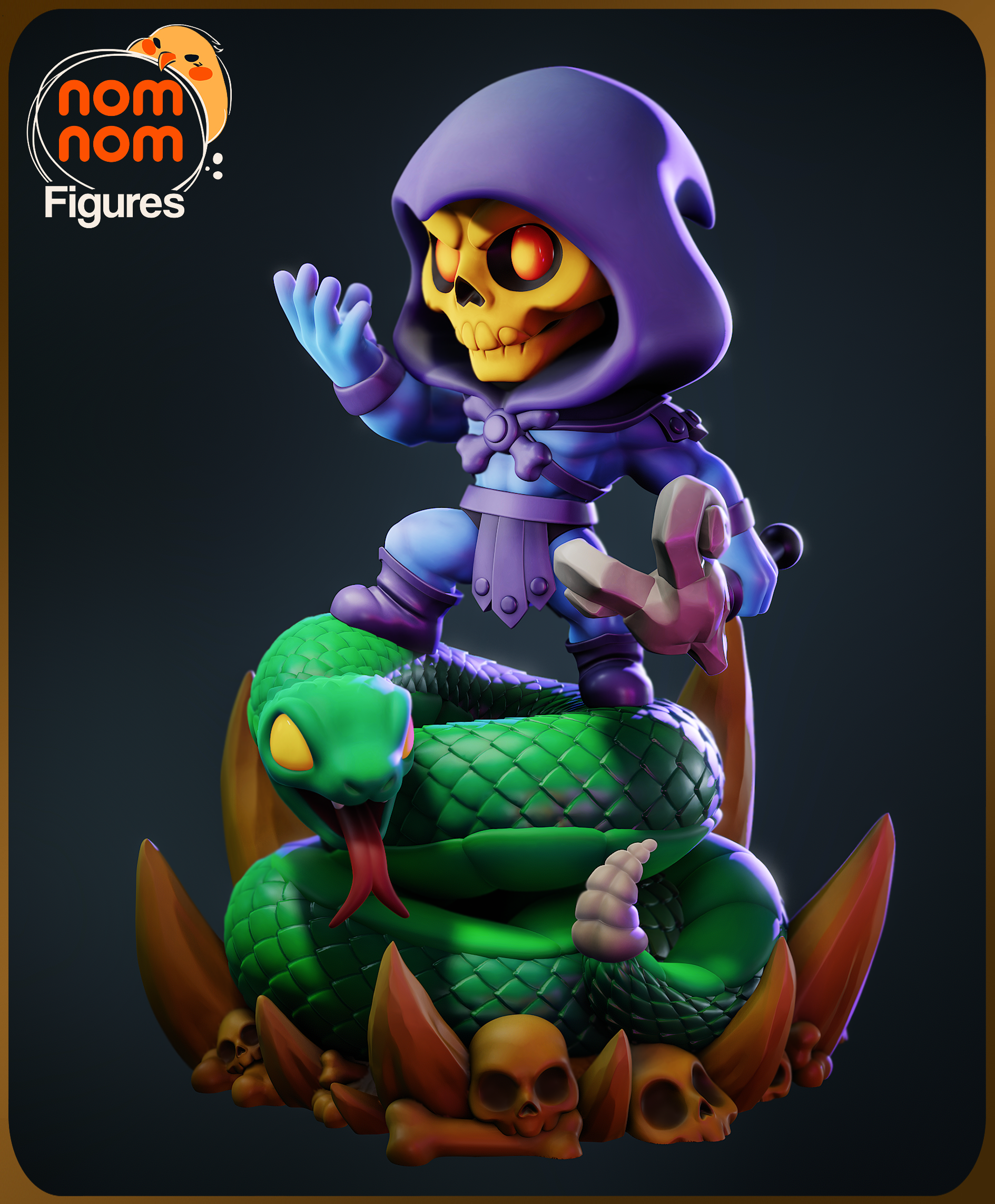 Hooded Skull Mage | Chibi Unpainted Resin Kit Model
