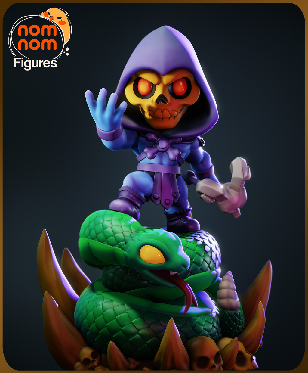 Hooded Skull Mage | Chibi Unpainted Resin Kit Model