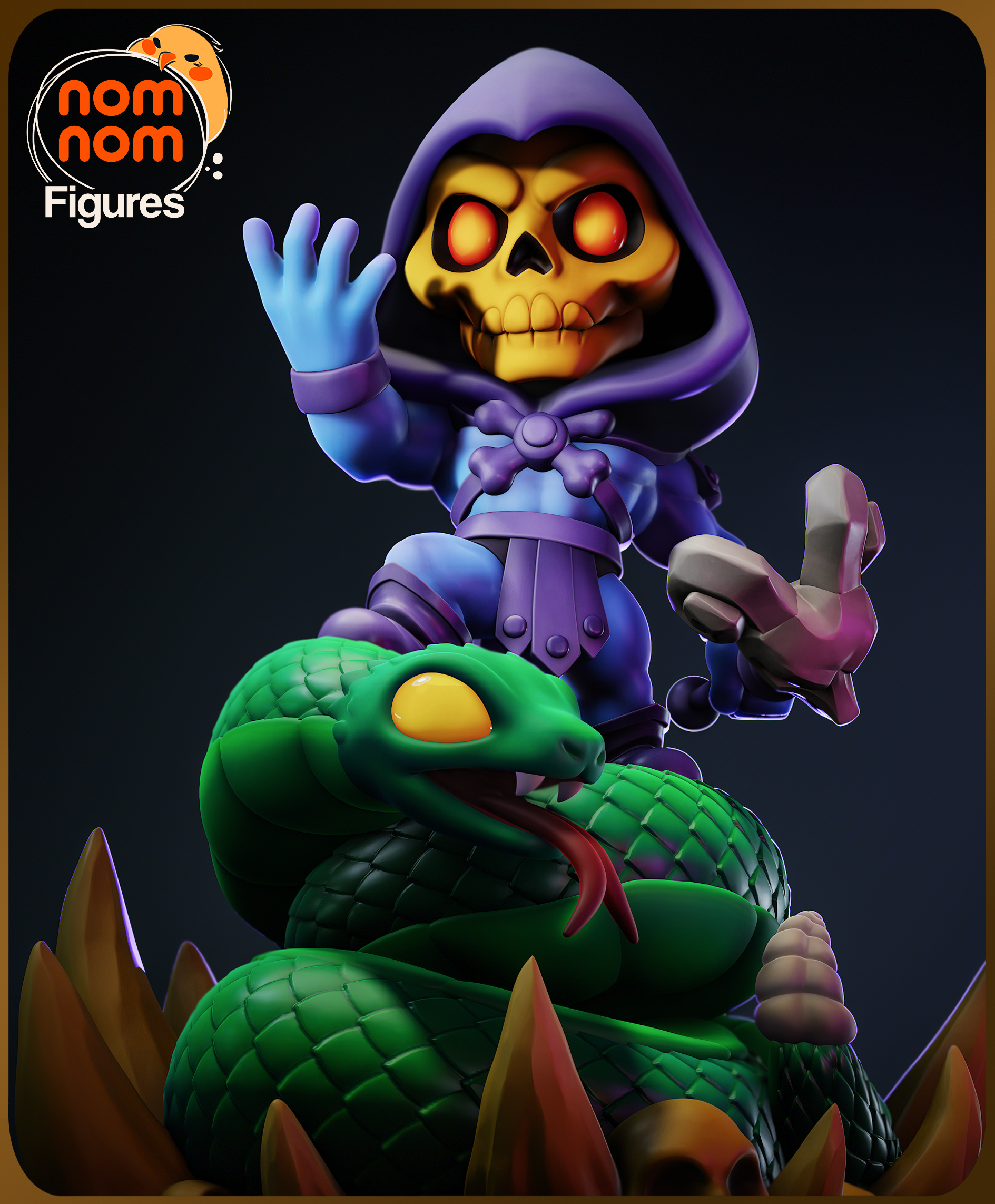 Hooded Skull Mage | Chibi Unpainted Resin Kit Model