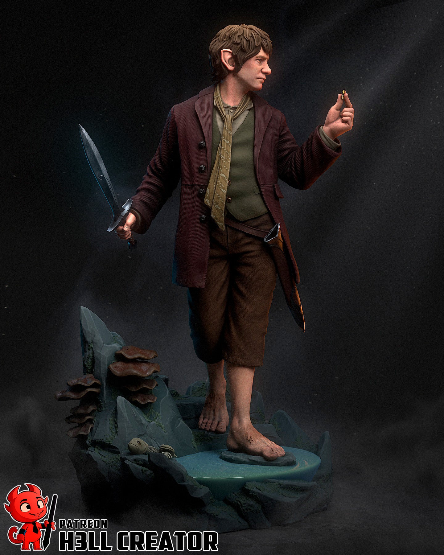 Wandering Halfling Explorer | 1/10 Unpainted Resin Kit Model