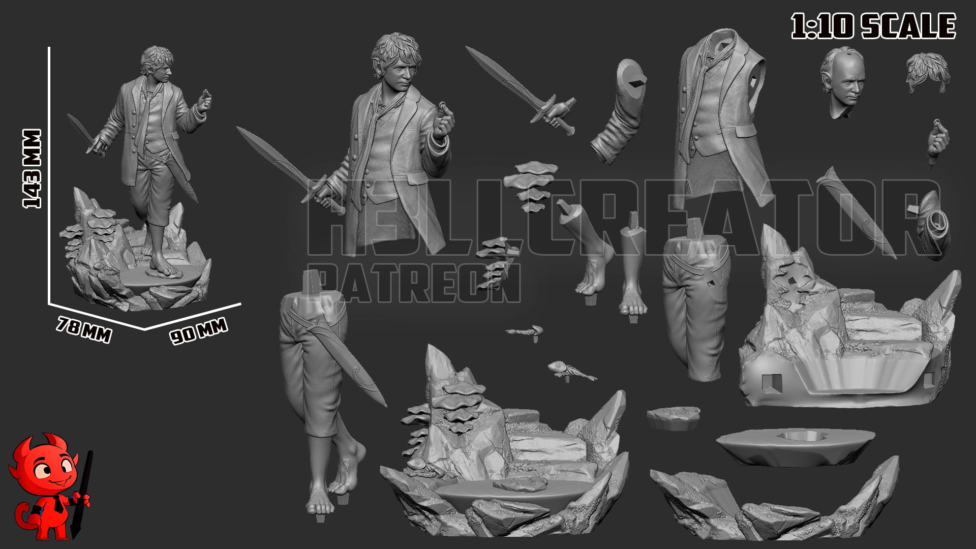 Wandering Halfling Explorer | 1/10 Unpainted Resin Kit Model