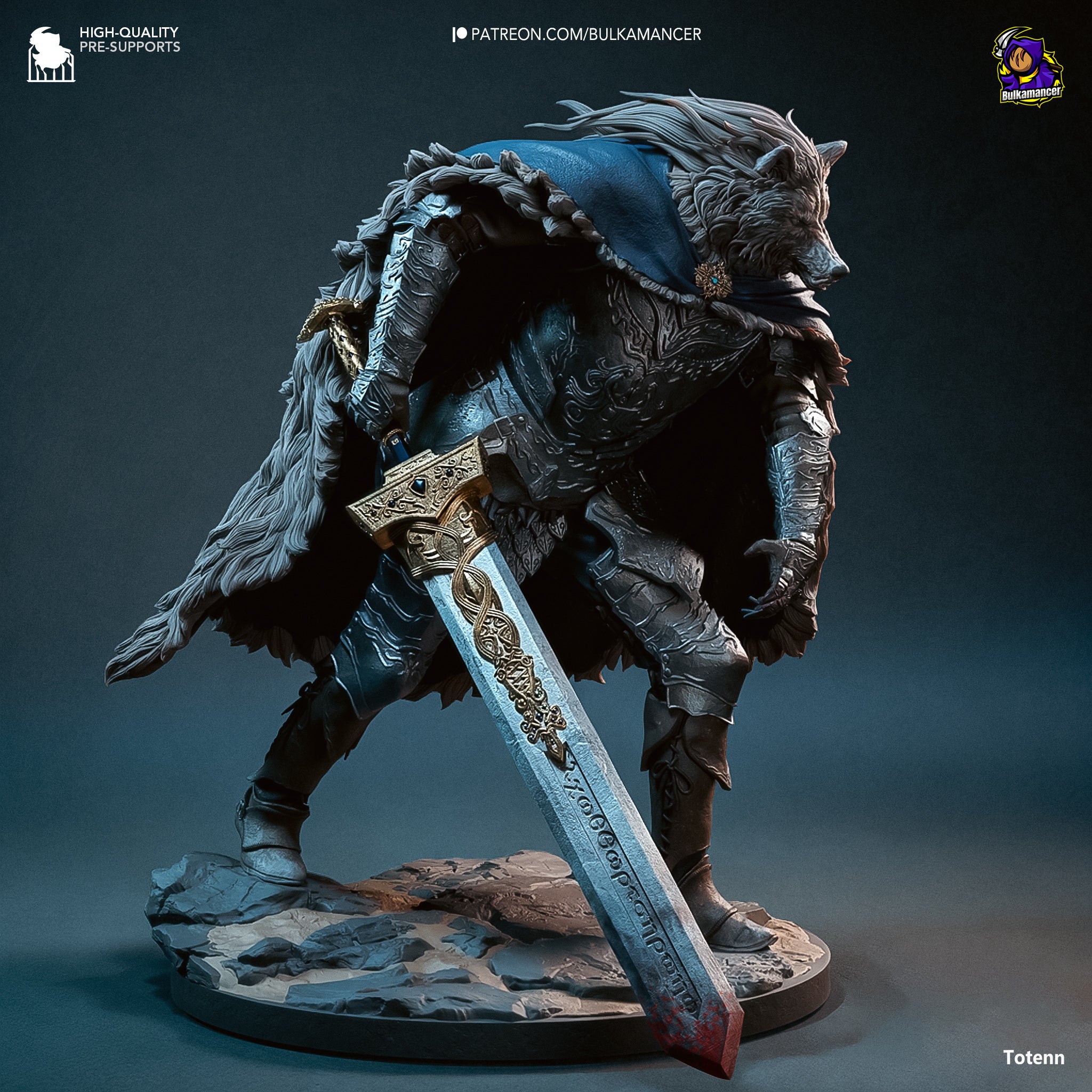 Midnight Wolf Warden | 1/8 Unpainted Resin Kit Model