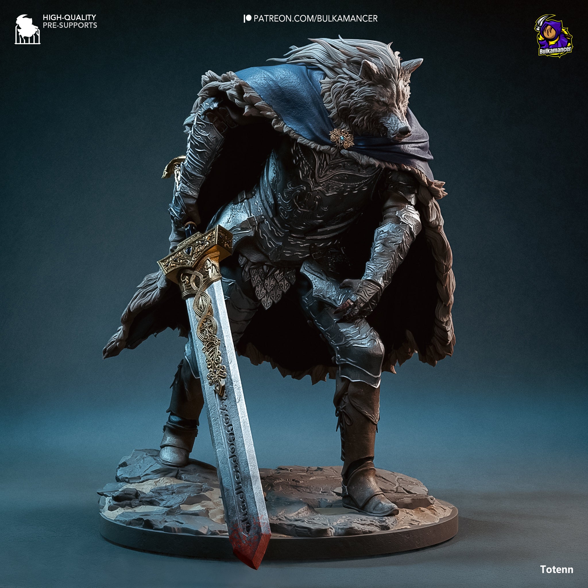 Midnight Wolf Warden | 1/8 Unpainted Resin Kit Model