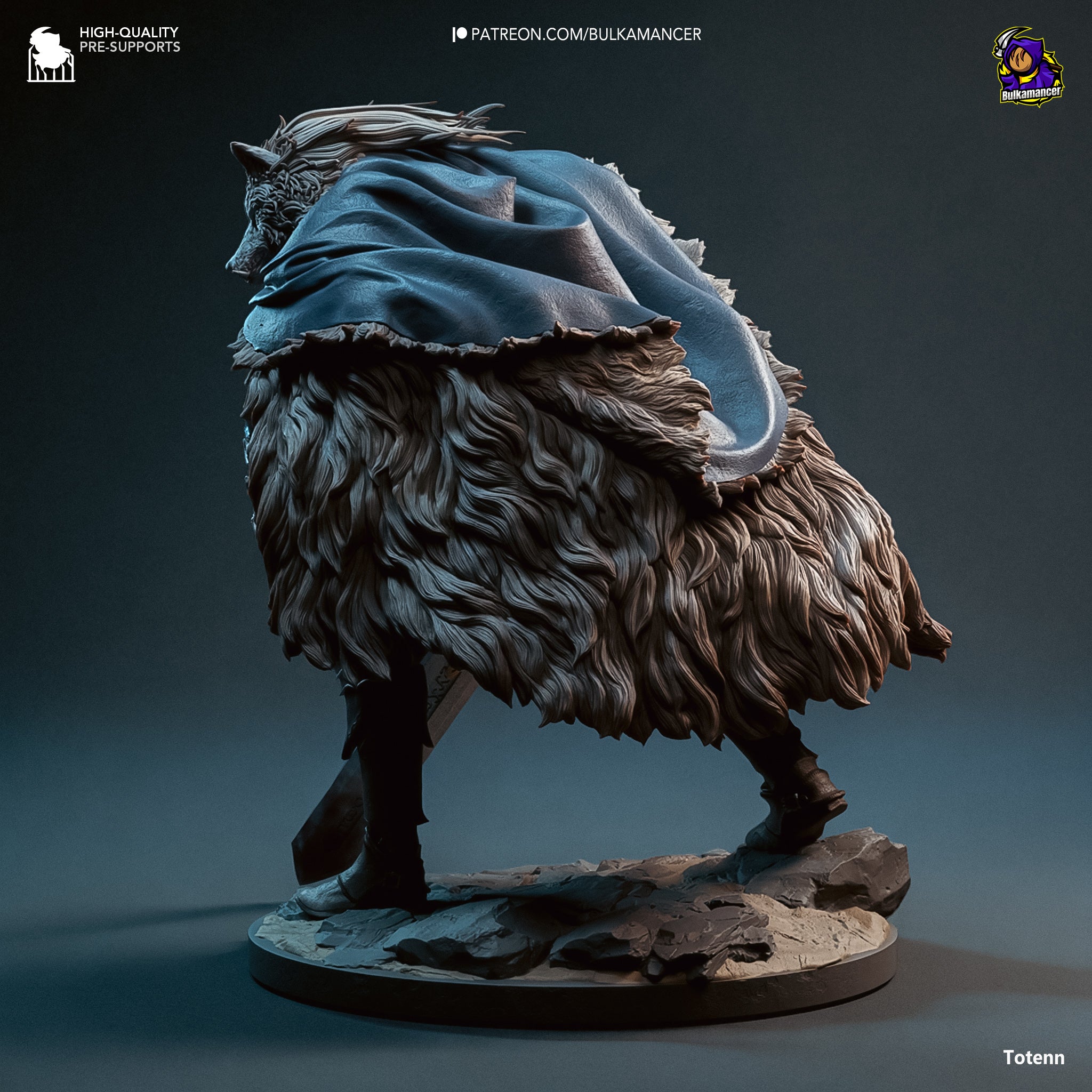 Midnight Wolf Warden | 1/8 Unpainted Resin Kit Model