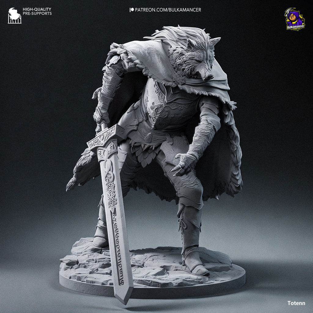 Midnight Wolf Warden | 1/8 Unpainted Resin Kit Model