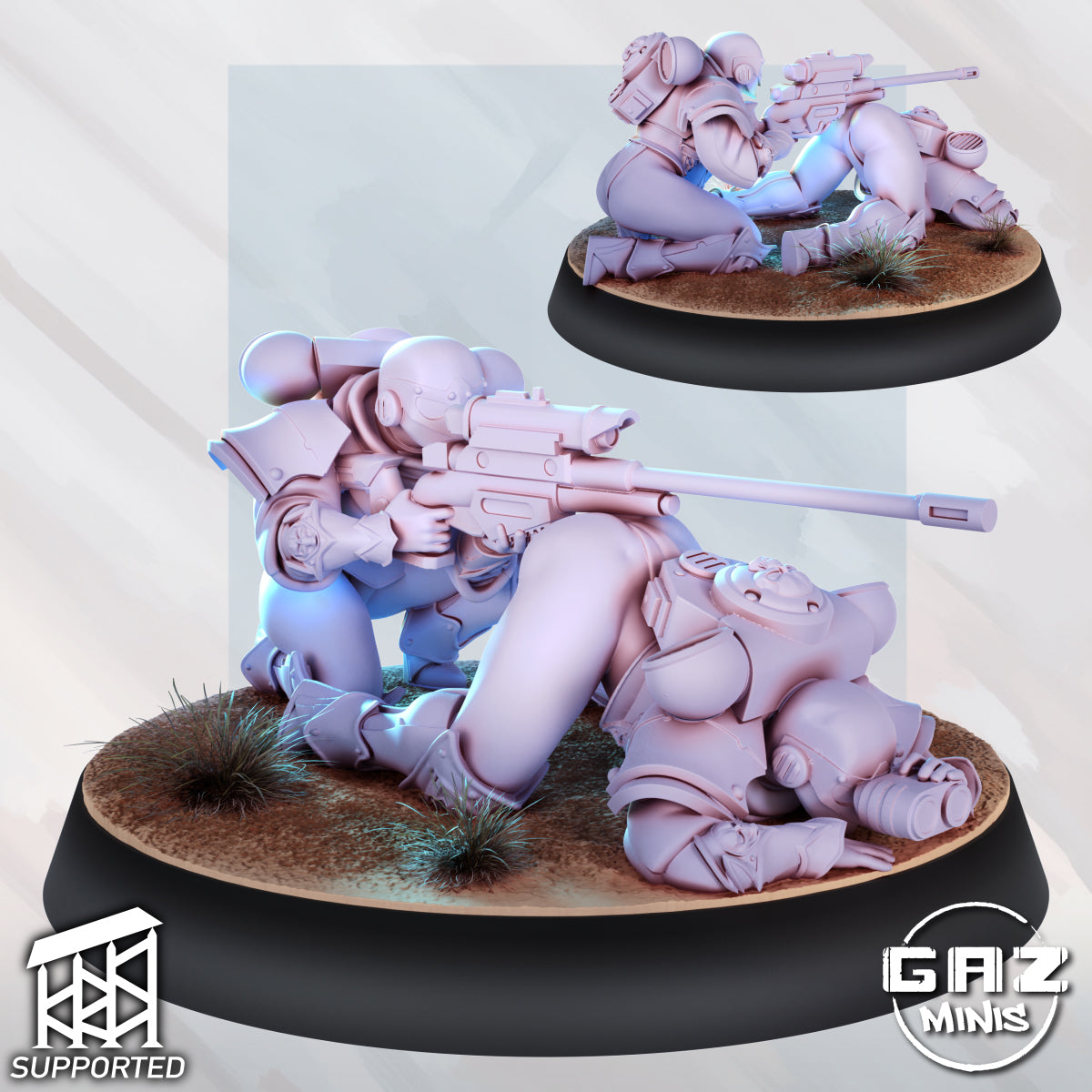Eclipse Marksman Duo | 32mm Unpainted Resin Kit Model