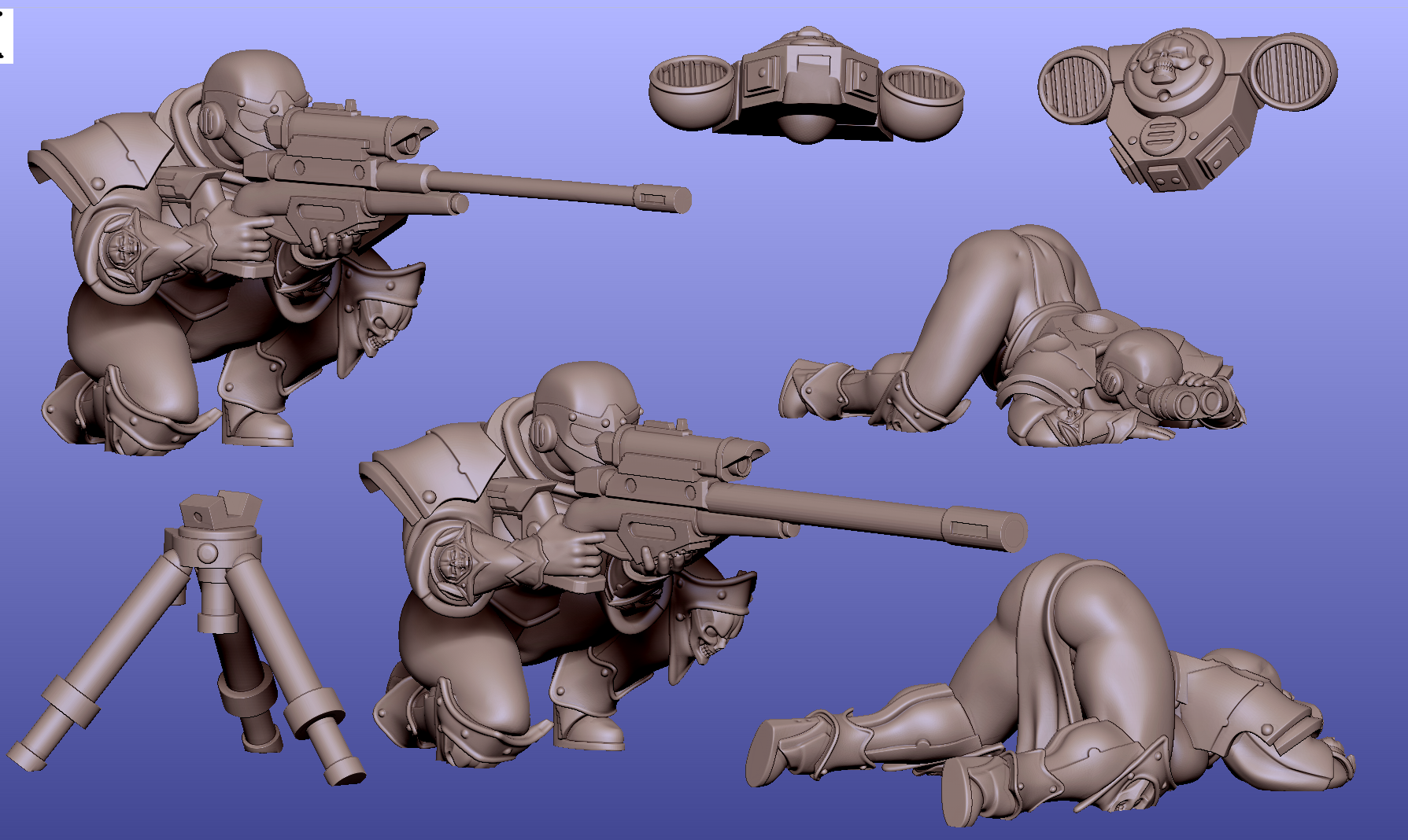 Eclipse Marksman Duo | 32mm Unpainted Resin Kit Model