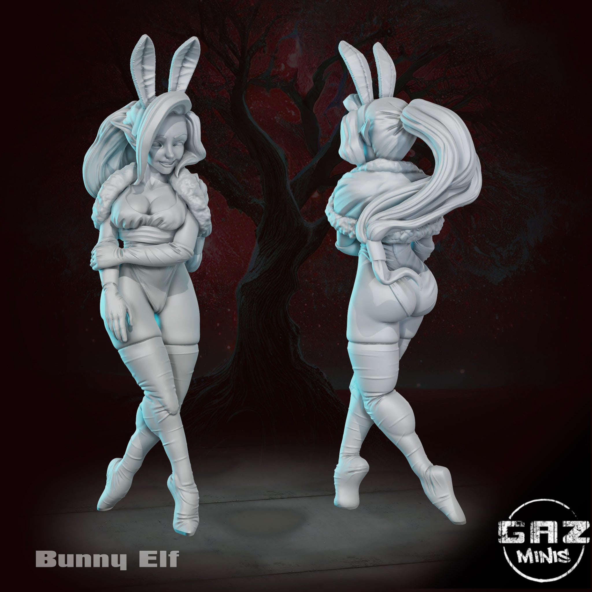 Yule Antlered Enchantress | 32mm Unpainted Resin Kit Model