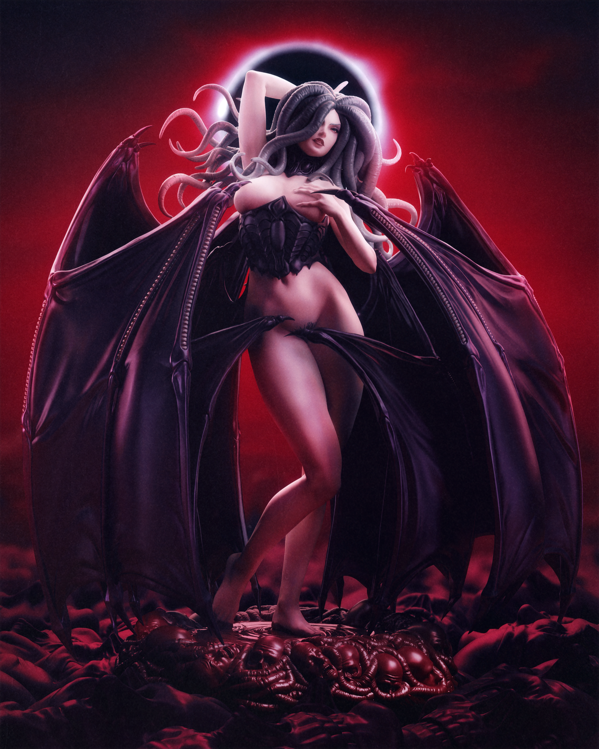 Eclipse Wing Demoness | 1/6 Unpainted Resin Kit Model