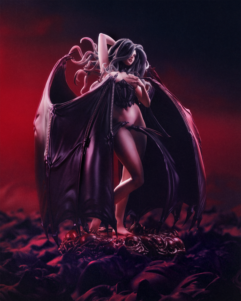 Eclipse Wing Demoness | 1/6 Unpainted Resin Kit Model