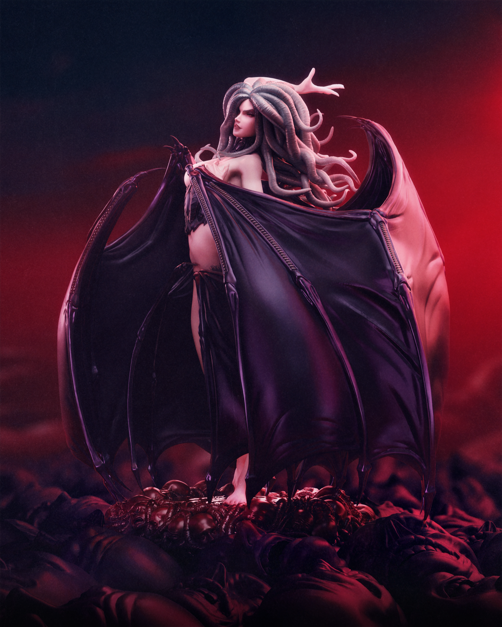 Eclipse Wing Demoness | 1/6 Unpainted Resin Kit Model