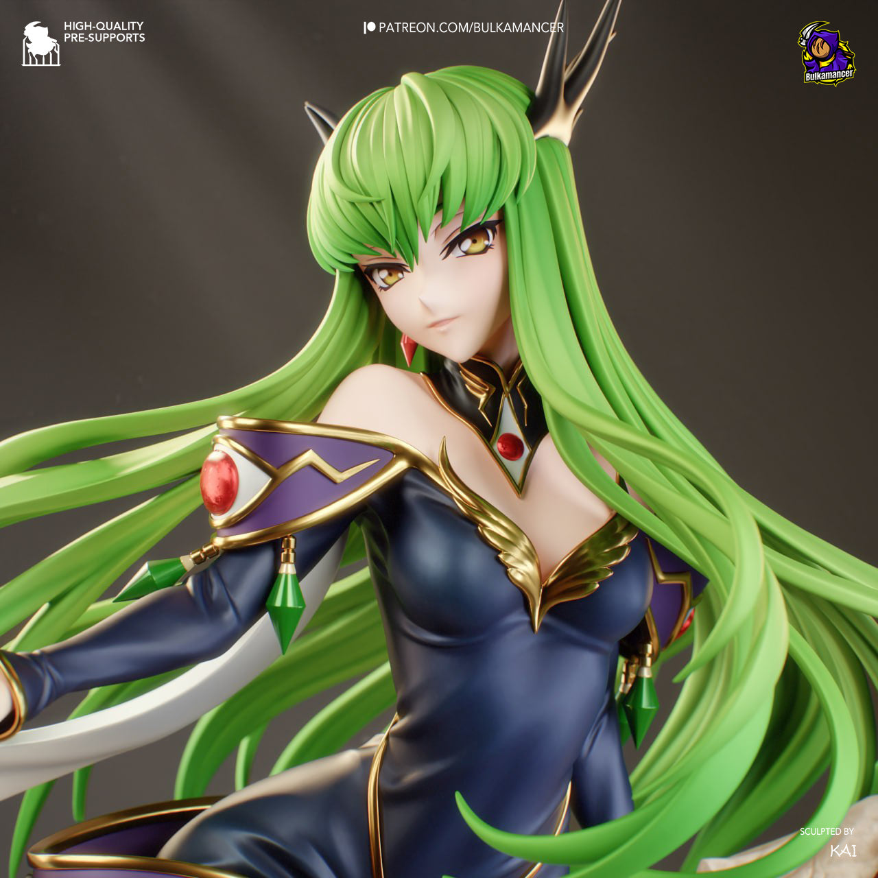 Emerald Abyss Sorceress | 1/8 Unpainted Resin Kit Model