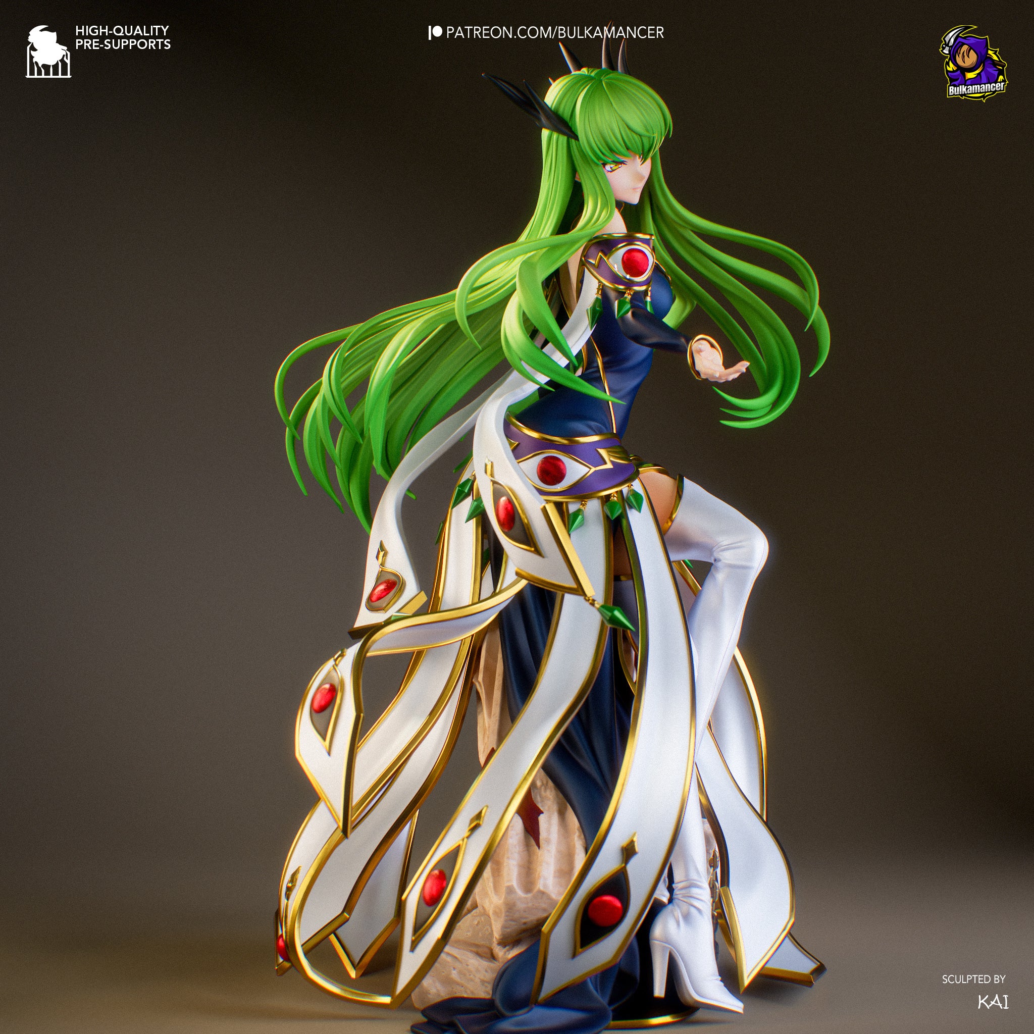 Emerald Abyss Sorceress | 1/8 Unpainted Resin Kit Model