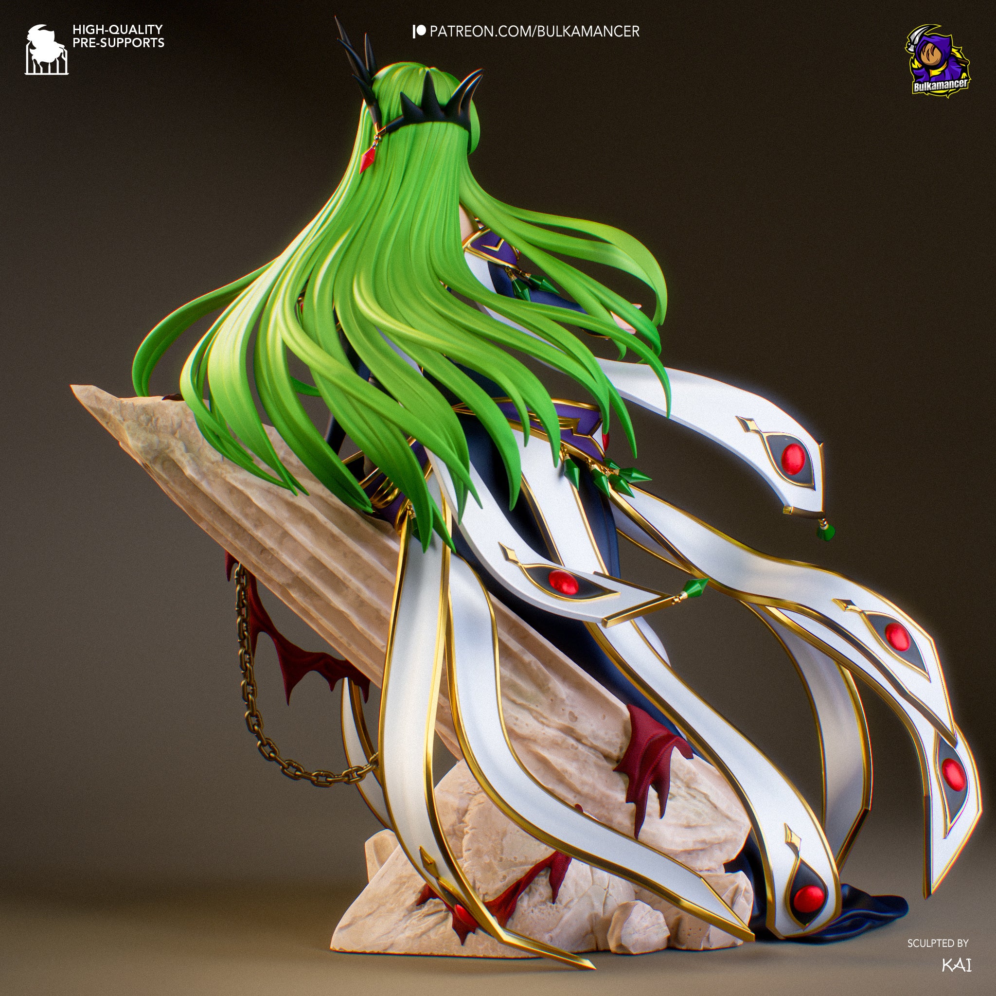 Emerald Abyss Sorceress | 1/8 Unpainted Resin Kit Model