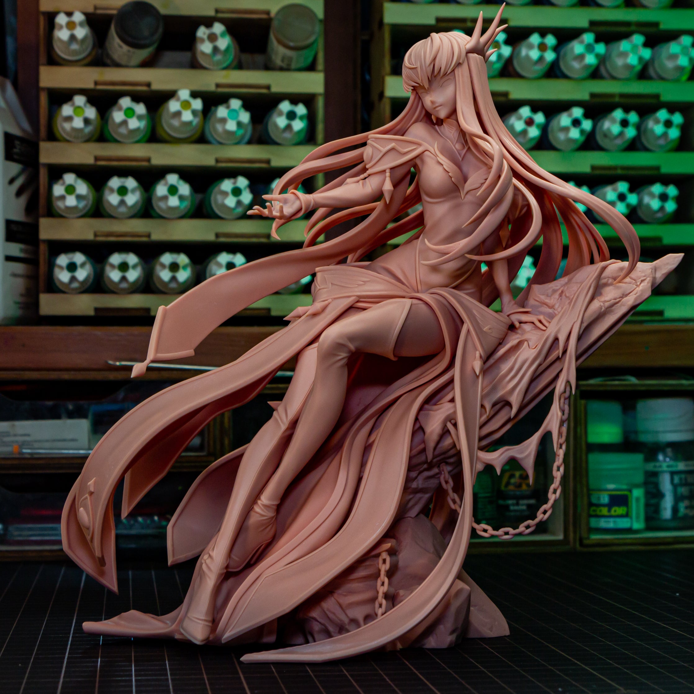 Emerald Abyss Sorceress | 1/8 Unpainted Resin Kit Model