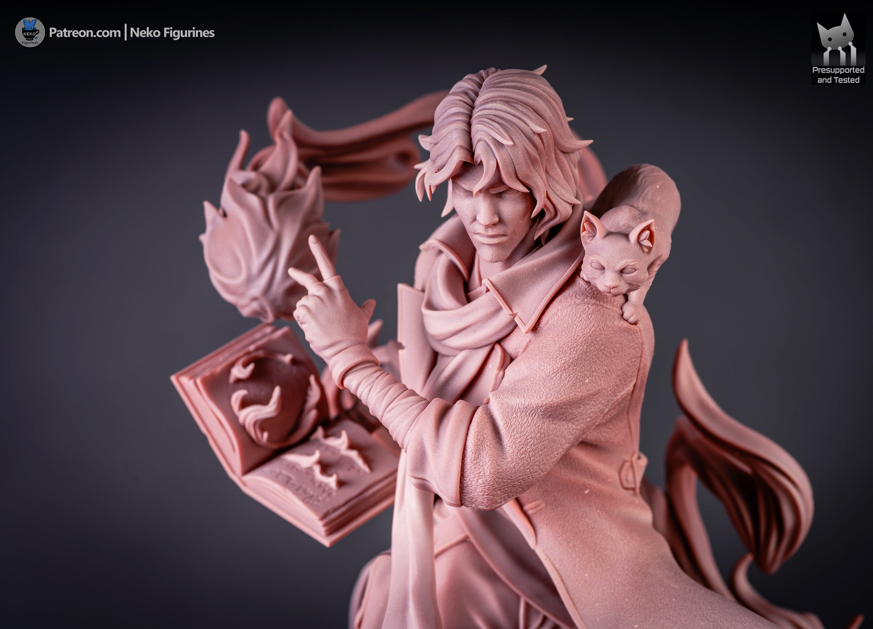 Ember Tome Arcanist | 1/7 Unpainted Resin Kit Model