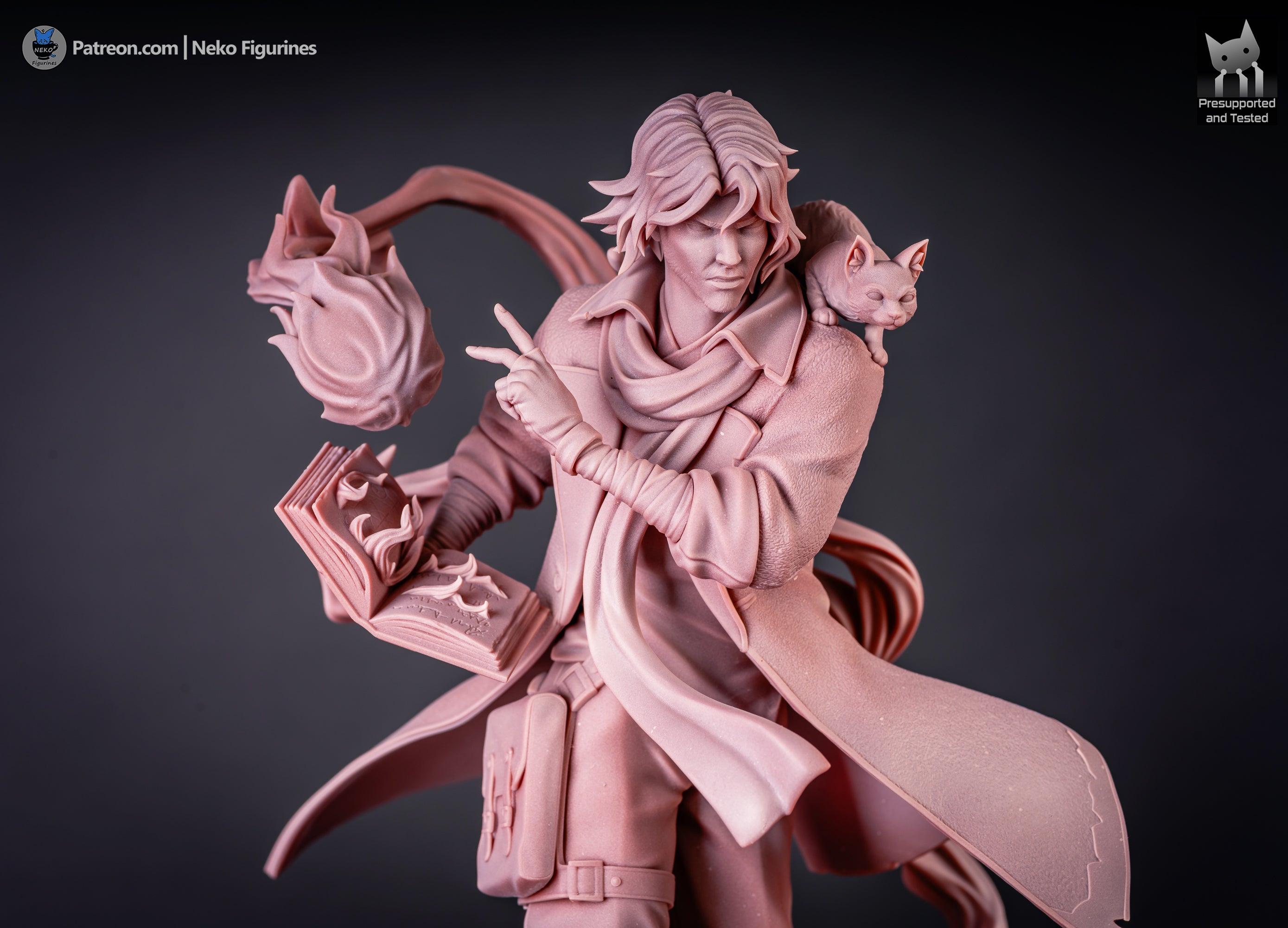 Ember Tome Arcanist | 1/7 Unpainted Resin Kit Model