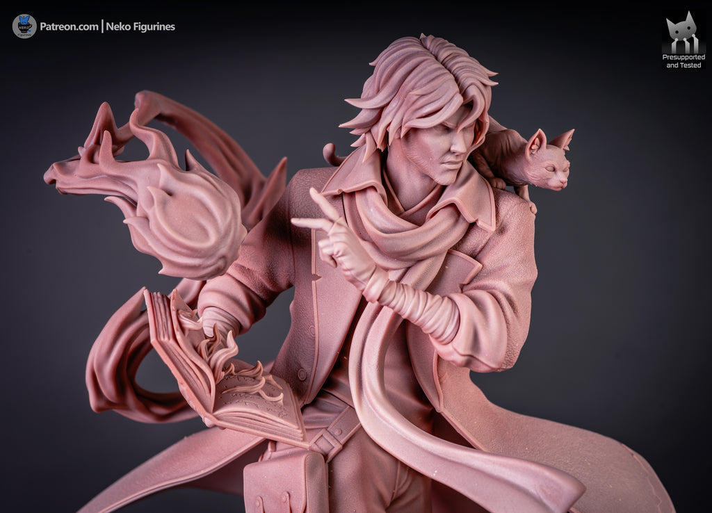 Ember Tome Arcanist | 1/7 Unpainted Resin Kit Model
