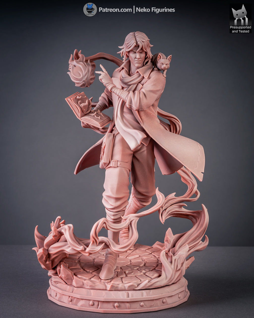 Ember Tome Arcanist | 1/7 Unpainted Resin Kit Model