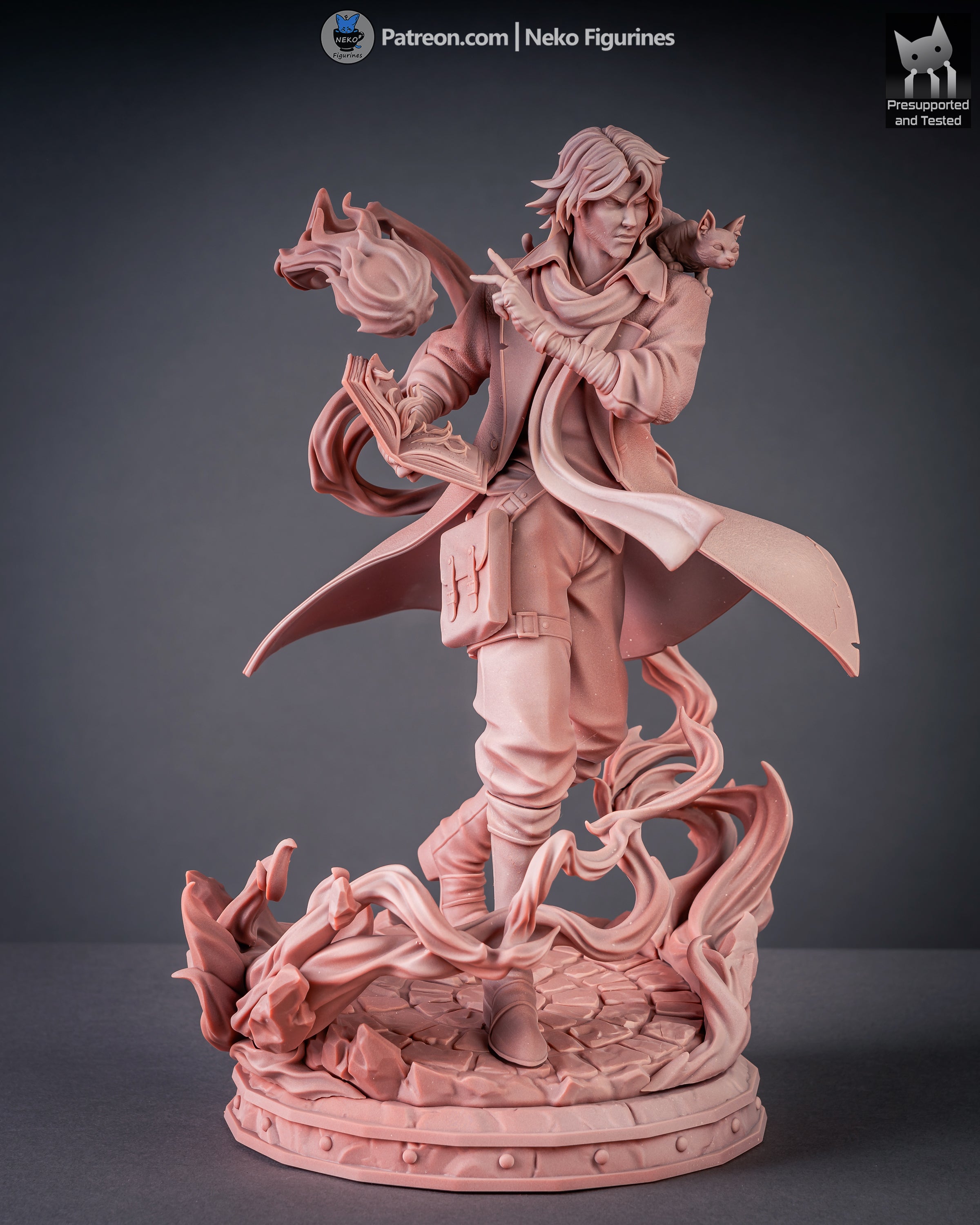 Ember Tome Arcanist | 1/7 Unpainted Resin Kit Model