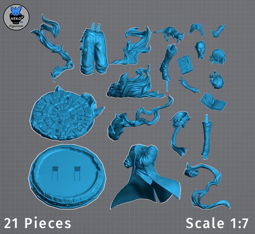 Ember Tome Arcanist | 1/7 Unpainted Resin Kit Model