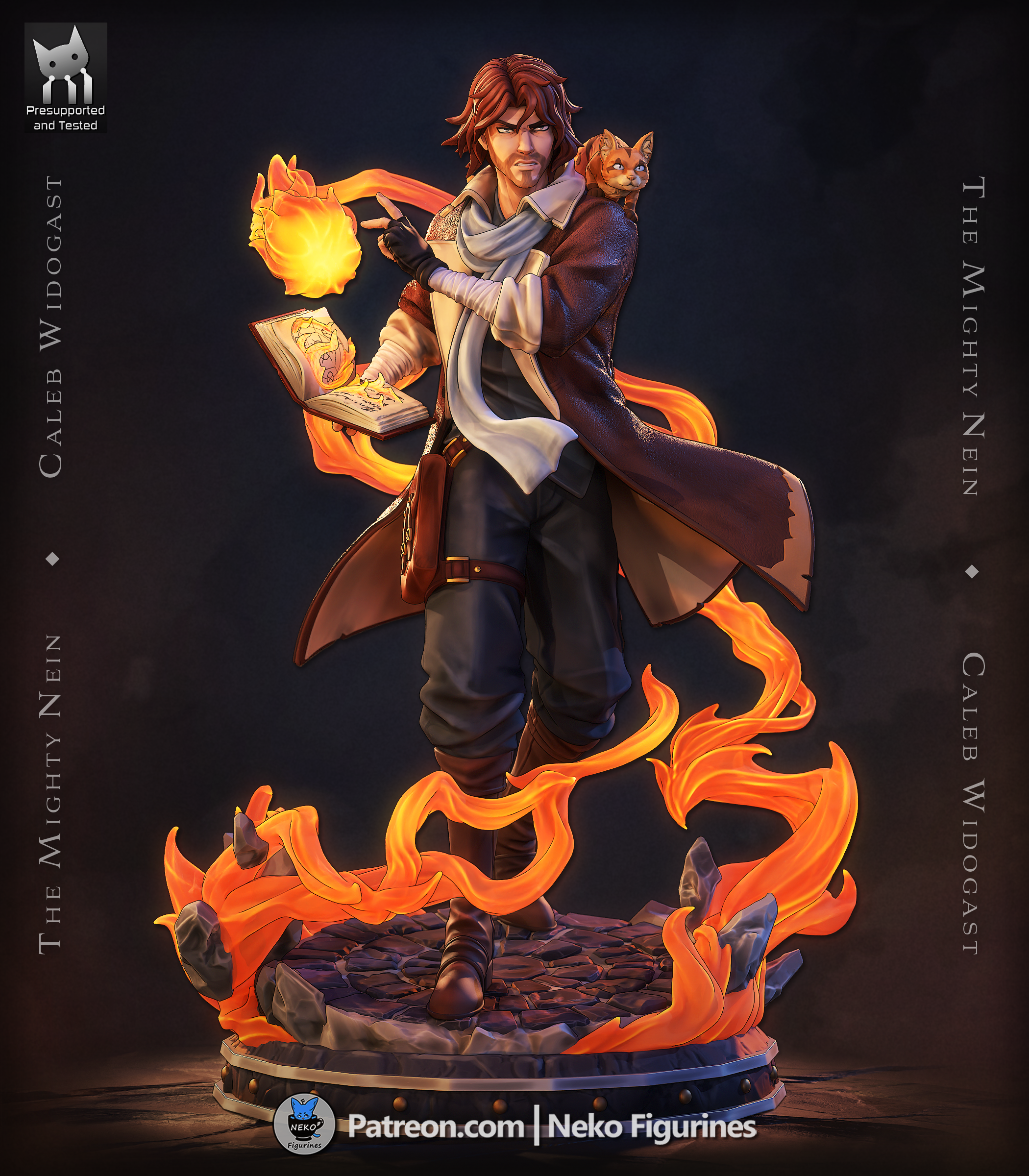 Ember Tome Arcanist | 1/7 Unpainted Resin Kit Model