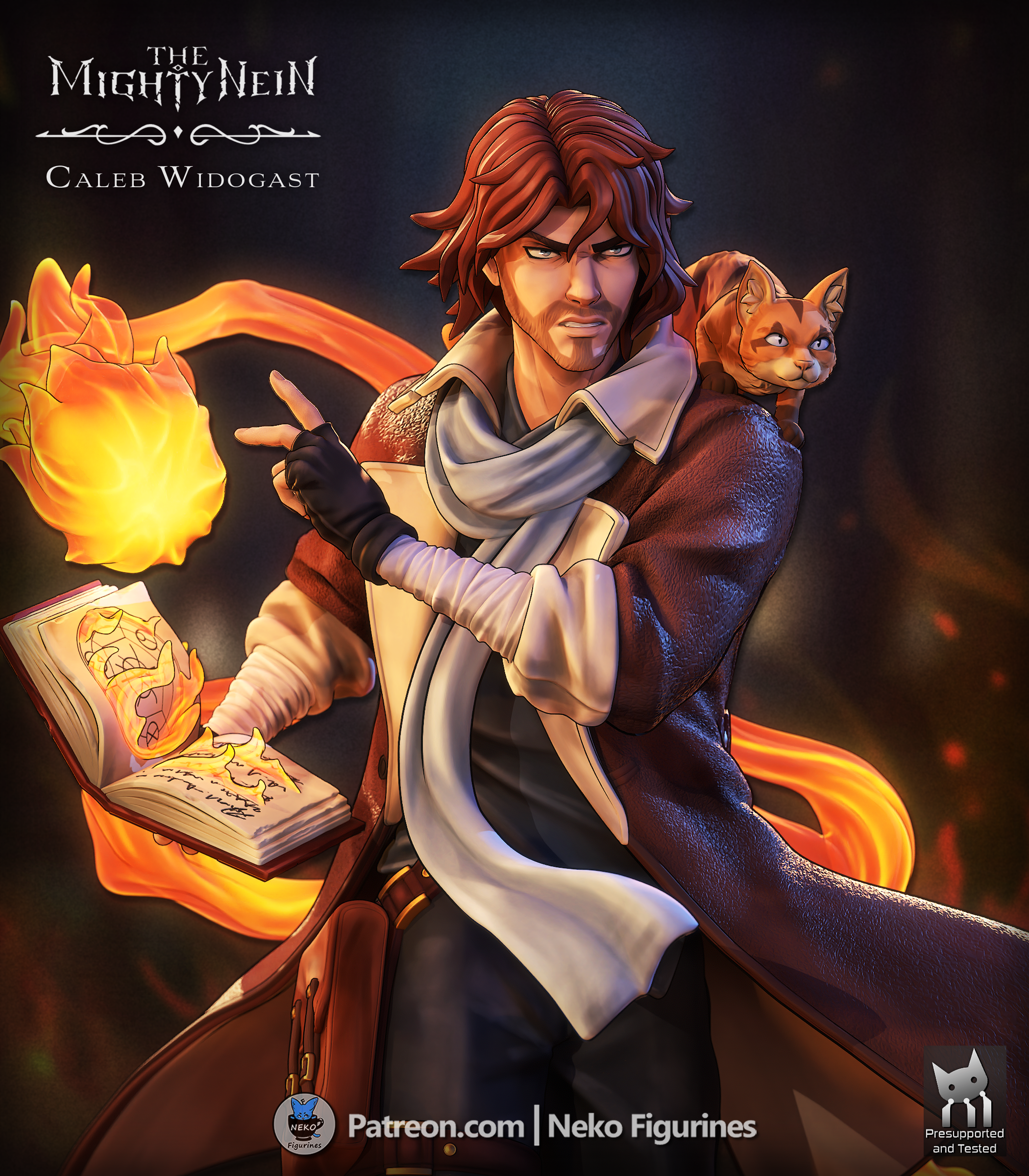 Ember Tome Arcanist | 1/7 Unpainted Resin Kit Model