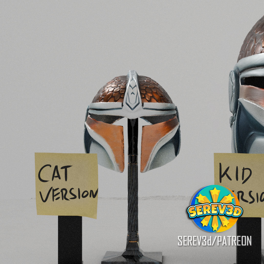 Dragonscale Battle Helm (Kitty Version available) | Made To Fit Full Color FDM Model