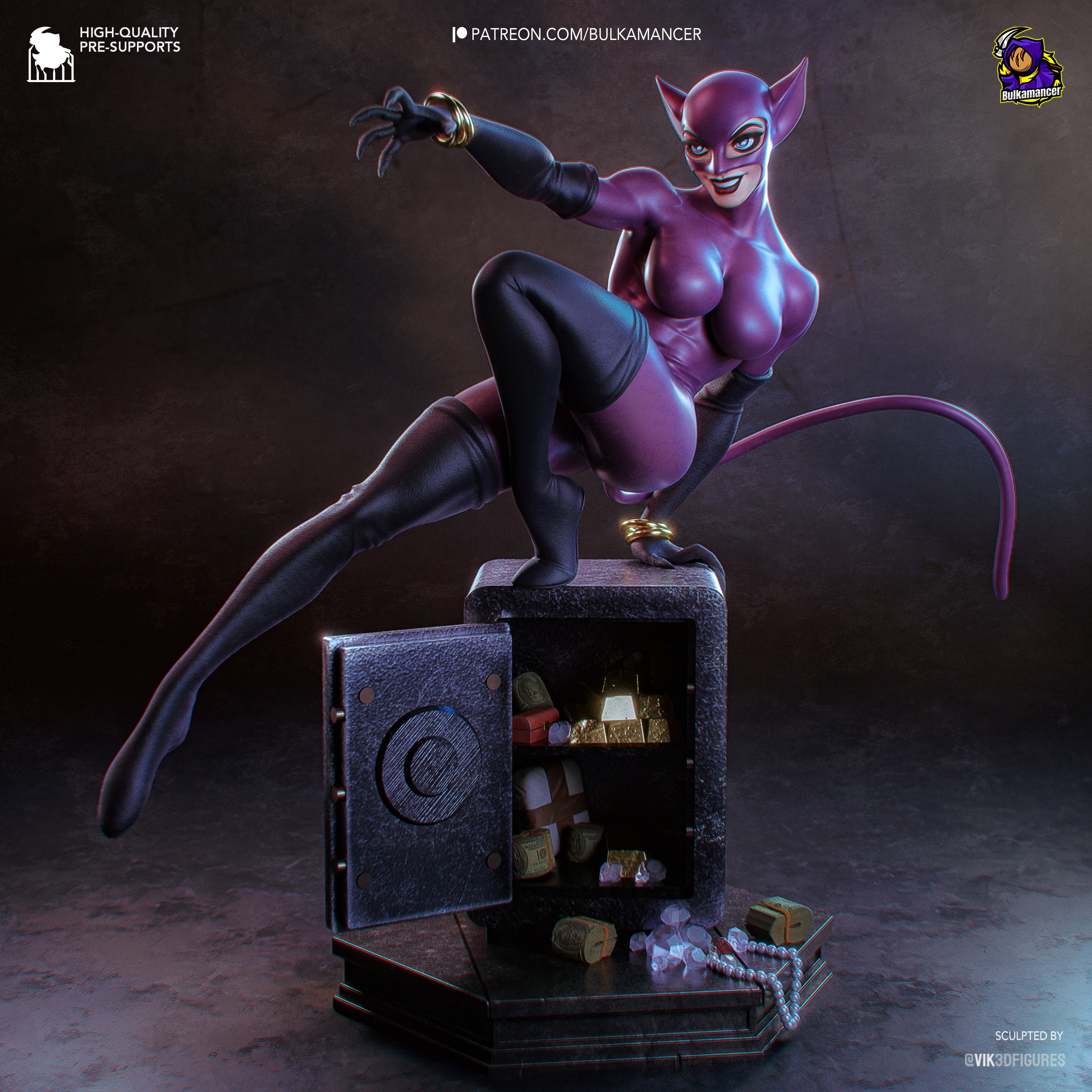 Violet Shadow Cat Burglar | 1/8 Unpainted Resin Kit Model