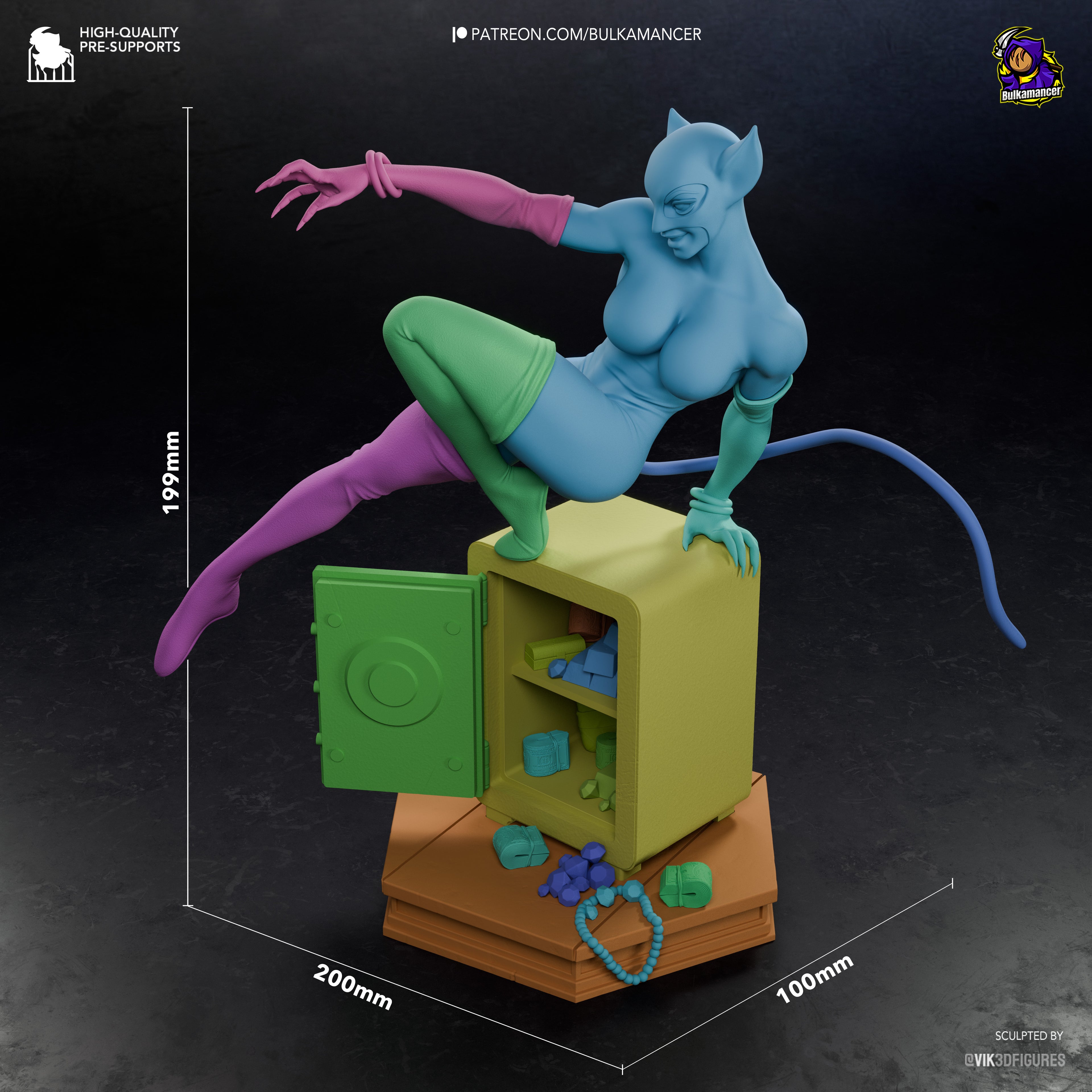 Violet Shadow Cat Burglar | 1/8 Unpainted Resin Kit Model