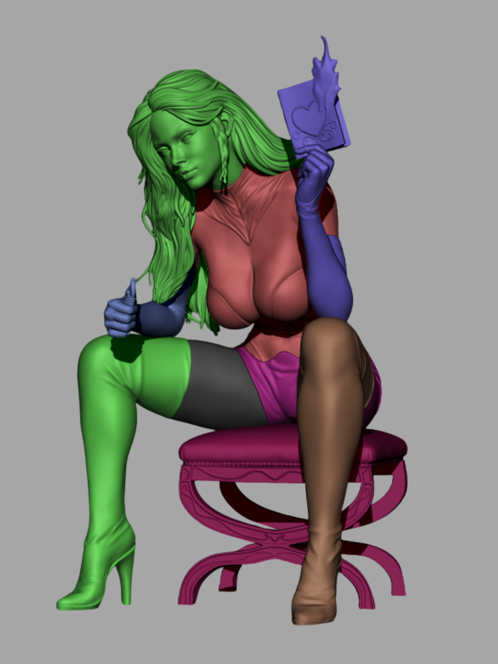 Blazing Heart Temptress | 1/6 Unpainted Resin Kit Model