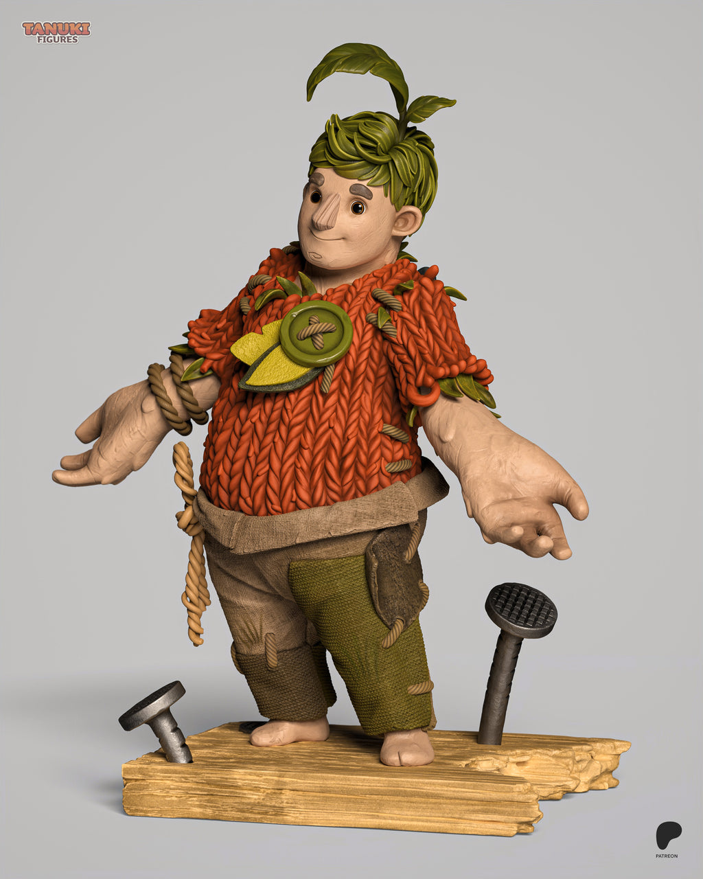 Leafy Sproutkin Rascal | 1/7 Unpainted Resin Kit Model